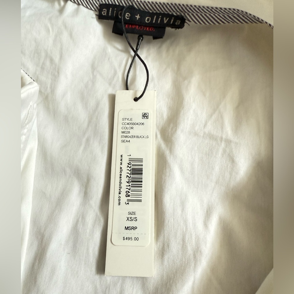 new Alice + Olivia Cream Peplum Blouse – Size XS-S - Picture 9 of 10